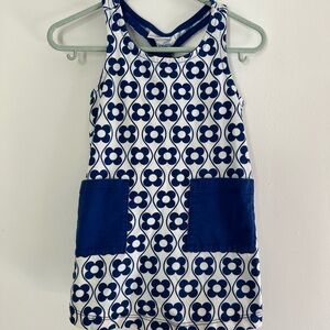 Retro Blue and White Floral Tank Dress